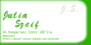 julia szeif business card